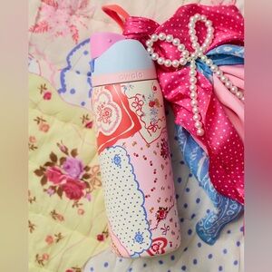 Owala Hankies Handkerchief Bows Paisley Red Pink Blue UO 32oz Water Bottle Rose